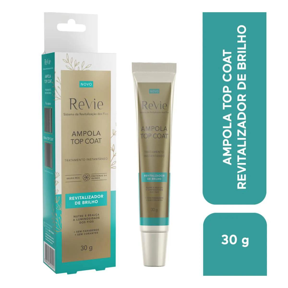 Ampola Capilar Revie Top Coat Revitalizador de Brilho com 30g