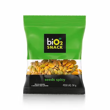 Mix de Sementes e Amendoim BiO2 Snack Seeds Spicy Sabor Pimenta com 50g