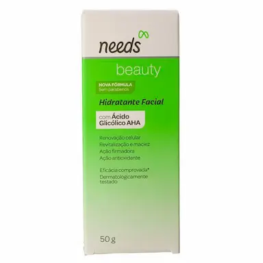 Hidratante Facial Needs Beauty com Ácido Glicólico AHA com 50g