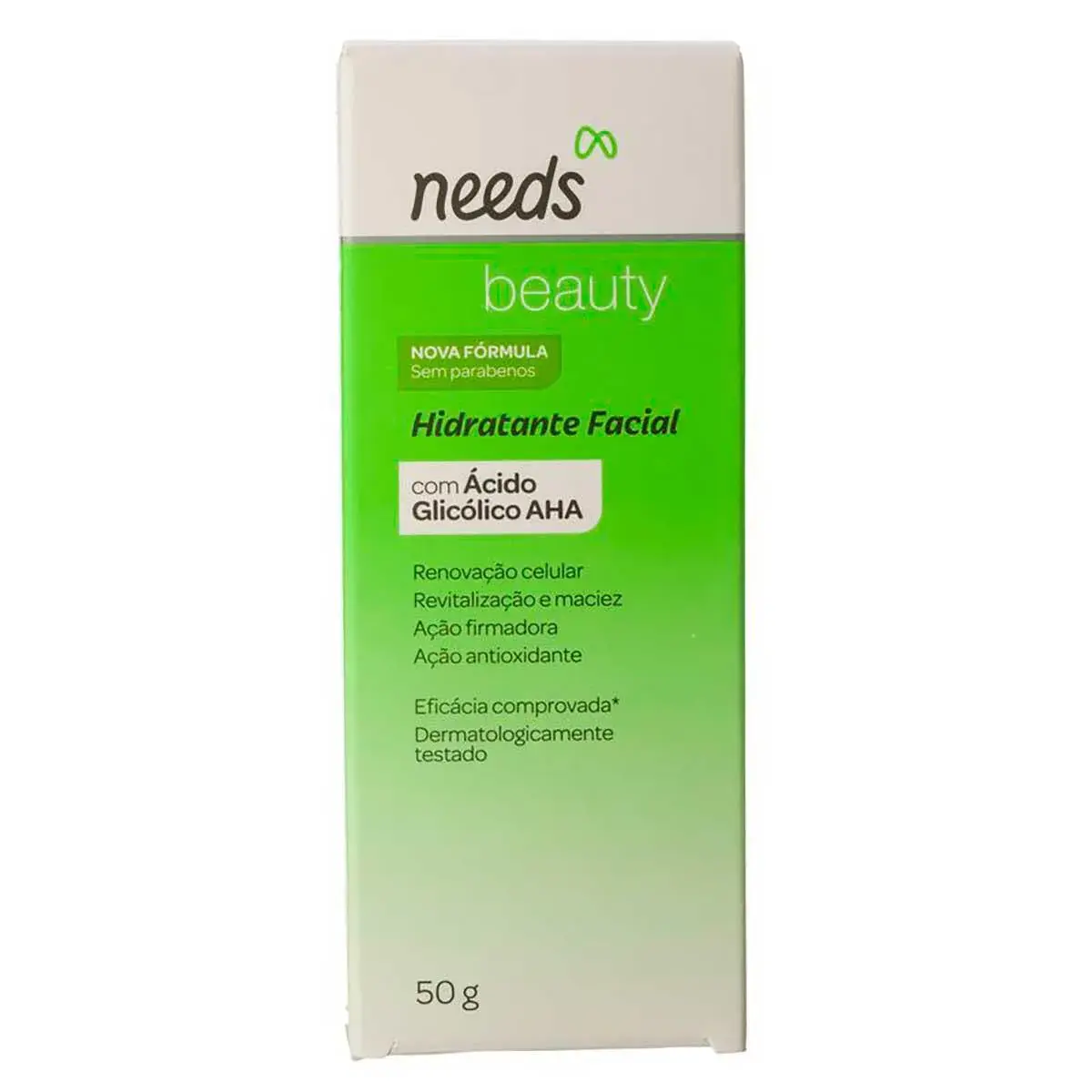 Hidratante Facial Needs Beauty com Ácido Glicólico AHA com 50g