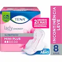 Absorvente para Incontinência Urinária Leve a Moderada Tena Lady Discreet Mini Plus Com Abas com 8 unidades