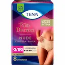 Roupa Íntima Feminina Tena Pants Discreet Nude G/EG 8 unidades