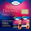 Roupa Íntima Feminina Tena Pants Discreet Black G/EG 8 unidades