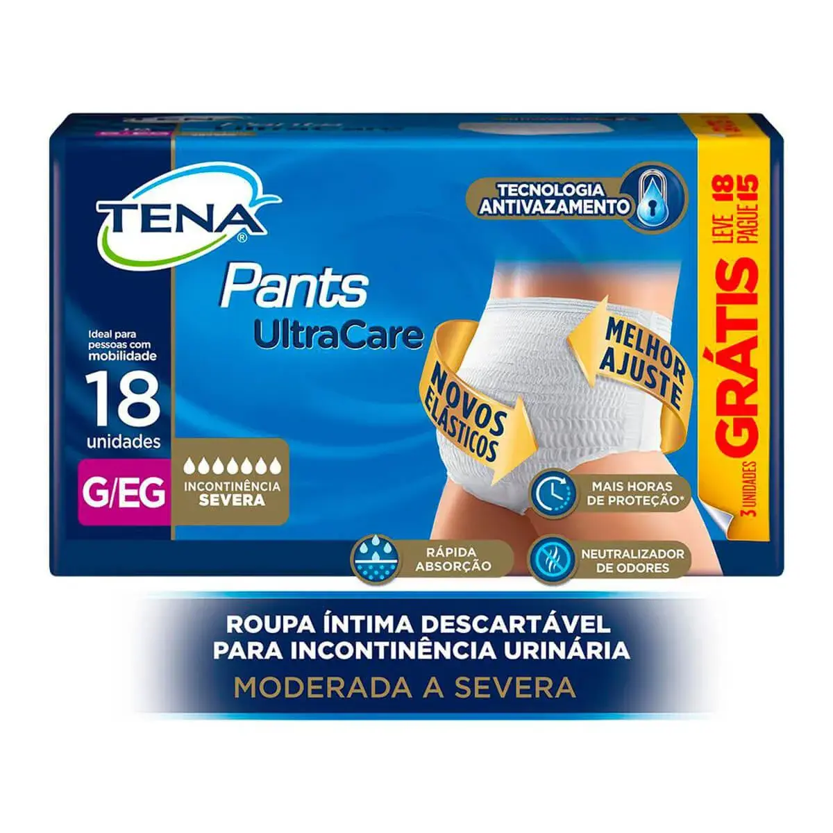 Roupa Íntima Tena Pants UltraCare G/EG 18 unidades