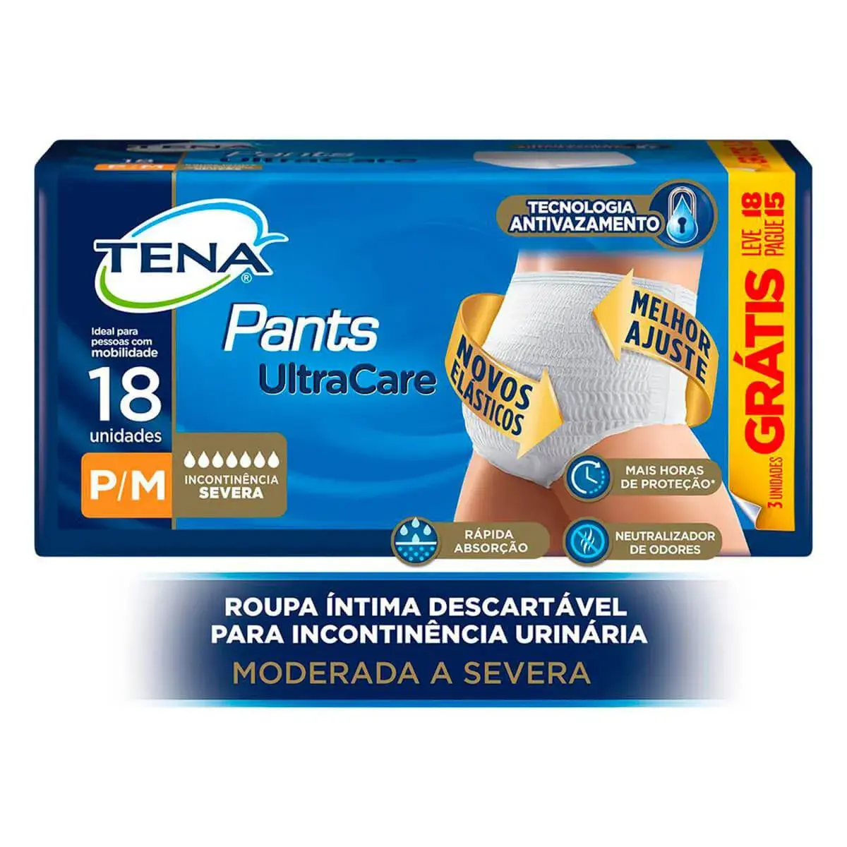 Roupa Íntima Tena Pants UltraCare P/M 18 unidades