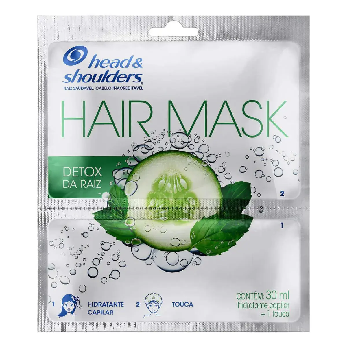 Máscara Capilar Head&Shoulders Detox da Raiz com 30ml + Touca com 1 unidade