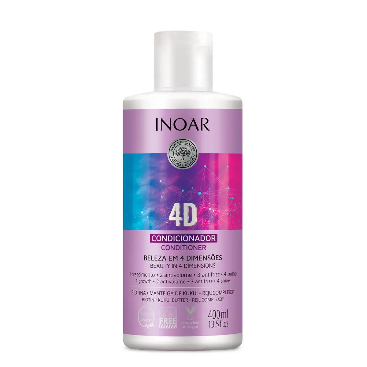 Condicionador Inoar 4D Antifrizz com 400ml