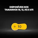 Pilha para Aparelho Auditivo 10 Duracell com 6 unidades