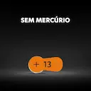 Pilha para Aparelho Auditivo 13 Duracell com 6 unidades
