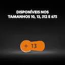 Pilha para Aparelho Auditivo 13 Duracell com 6 unidades