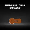 Pilha para Aparelho Auditivo 312 Duracell com 6 unidades