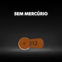 Pilha para Aparelho Auditivo 312 Duracell com 6 unidades