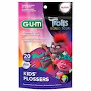 Flosser Infantil para Limpeza dos Dentes G.U.M Trolls Sabor Uva com 20 unidades