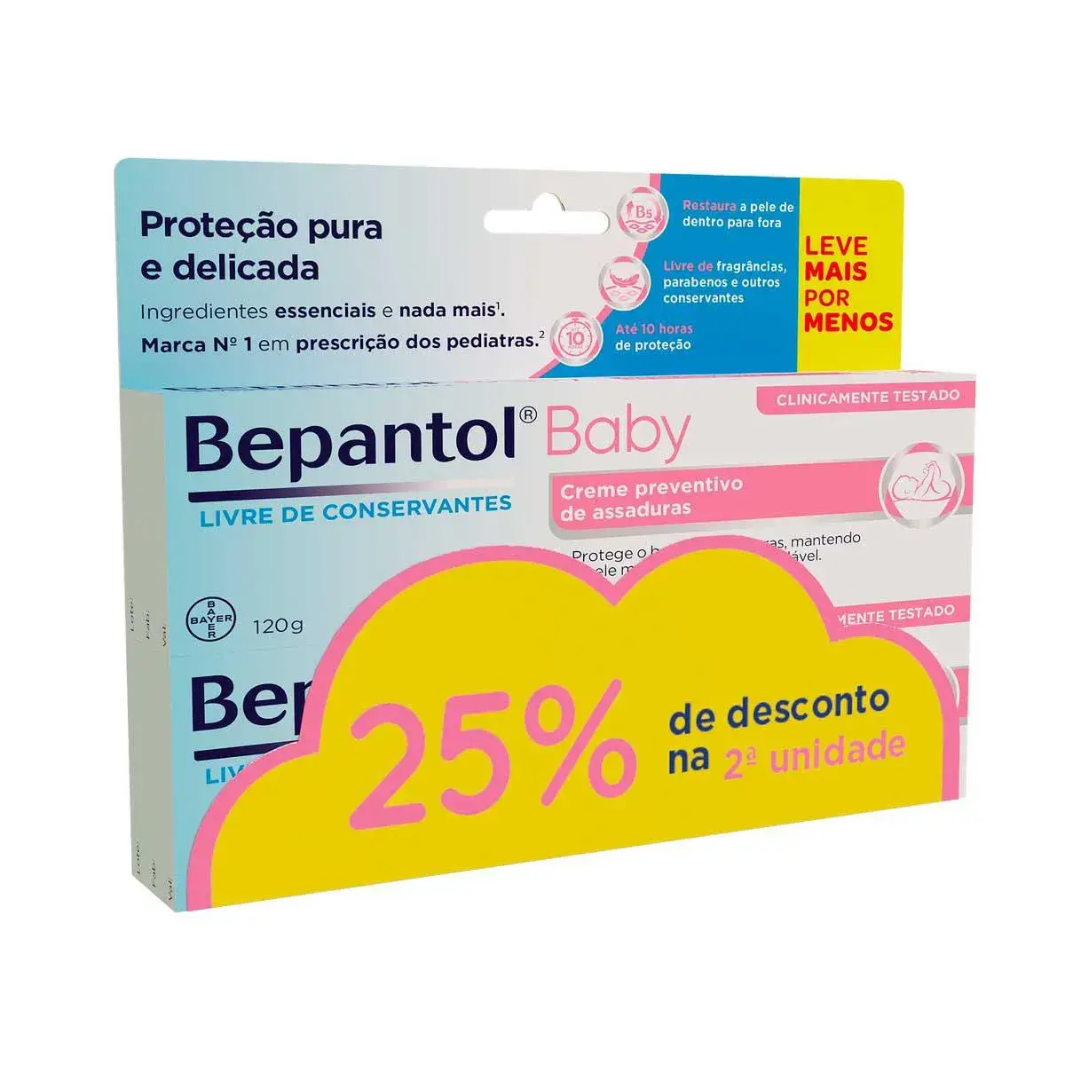 Kit Creme Contra Assadura Bepantol Baby com 2 unidades de 120g cada