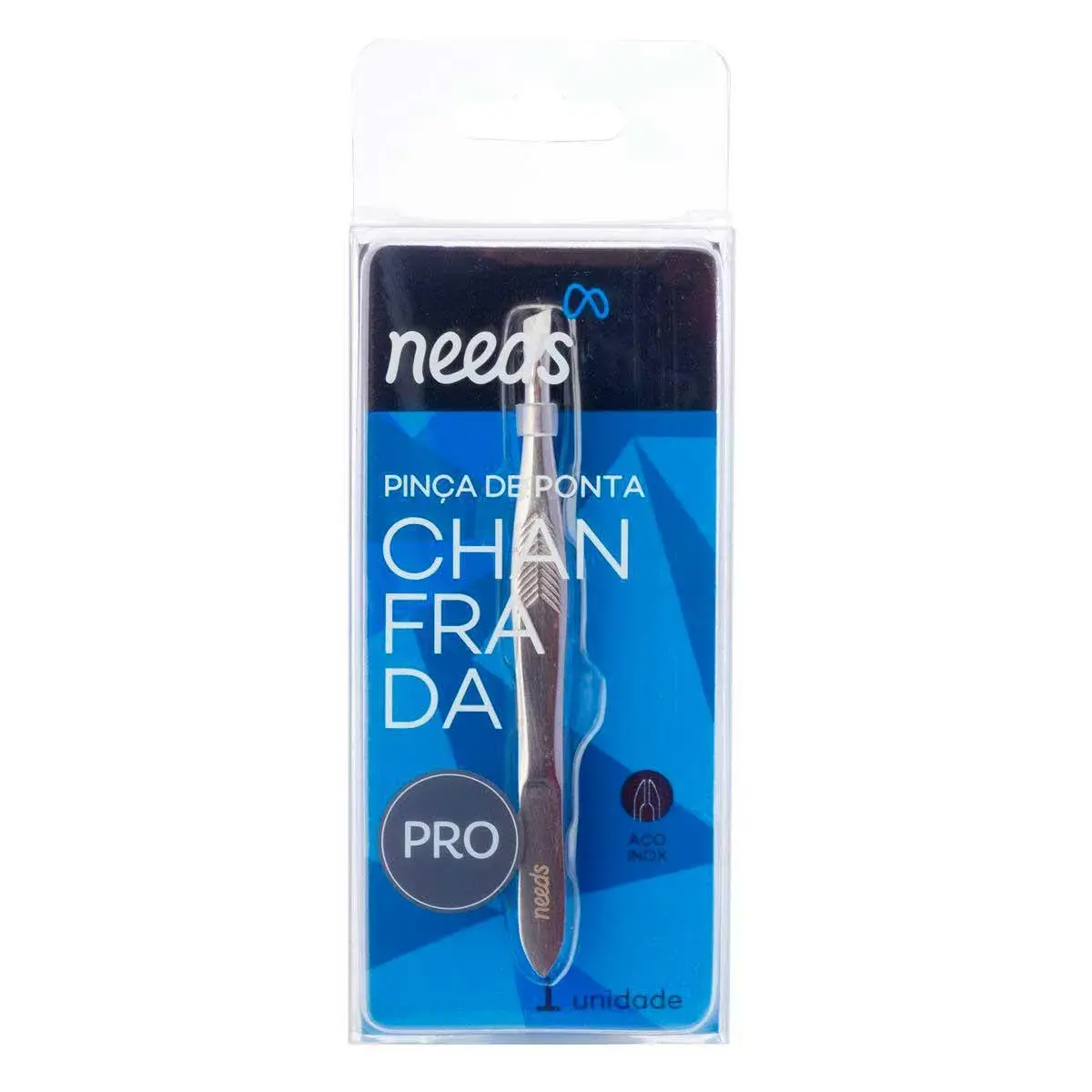 Pinça de Ponta Chanfrada Needs Pro Inox com 1 unidade