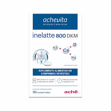 Suplemento Alimentar de Cálcio Inelatte 800 DKM 30 comprimidos