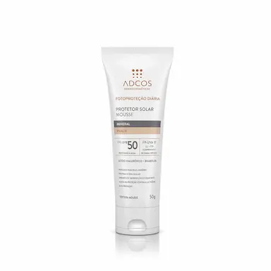 Protetor Solar Mousse Adcos Mineral Peach FPS50 com 50g