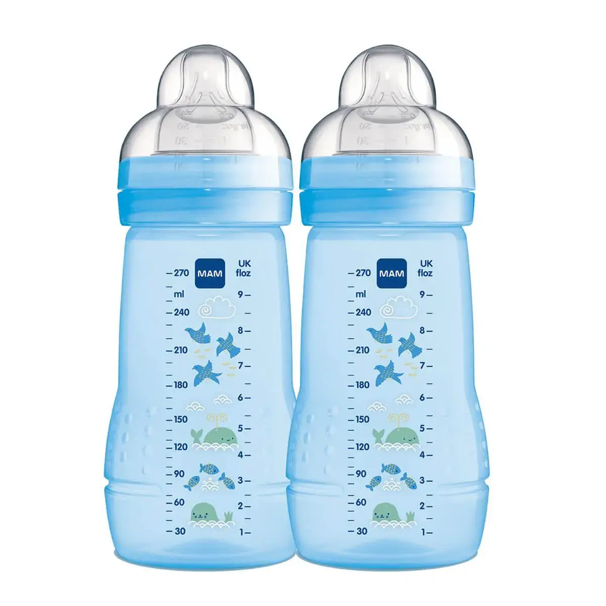 Mamadeira MAM Easy Active Azul 2 meses+ capacidade 270ml com 2 unidades