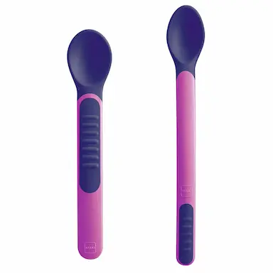 Conjunto de Colheres Termossensíveis MAM Rosa com 2 unidades