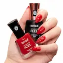 Kit Esmalte Risqué Diamond Gel Vermelho Cereja + Top Coat Fixador com 9,5ml cada