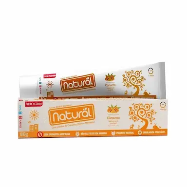 Pasta de Dente Natural Extrato de Cúrcuma, Cravo e Malaleuca com 80g