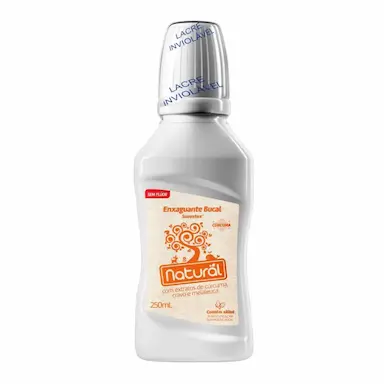 Enxaguante Antisséptico Bucal Natural Extrato de Cúrcuma, Cravo e Melaleuca Sem Flúor com 250ml