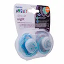 Chupeta Philips Avent Ultra Air Night 6 a 18 Meses Azul com 2 unidades