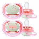Chupeta Philips Avent Ultra Air Night 6 a 18 Meses Rosa com 2 unidades