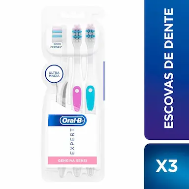 Escova de Dente Oral-B Expert Gengiva Sensi Ultramacia com 3 unidades