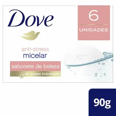 Kit Sabonete em Barra Dove Anti-Stress Micelar com 6 unidades de 90g cada