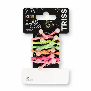 Elástico de Cabelo Triss Kids Pérola com 6 unidades