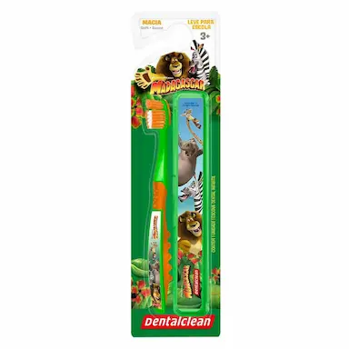 Escova de Dente Infantil Dentalclean Madagascar 3+ Anos Macia com 1 unidade