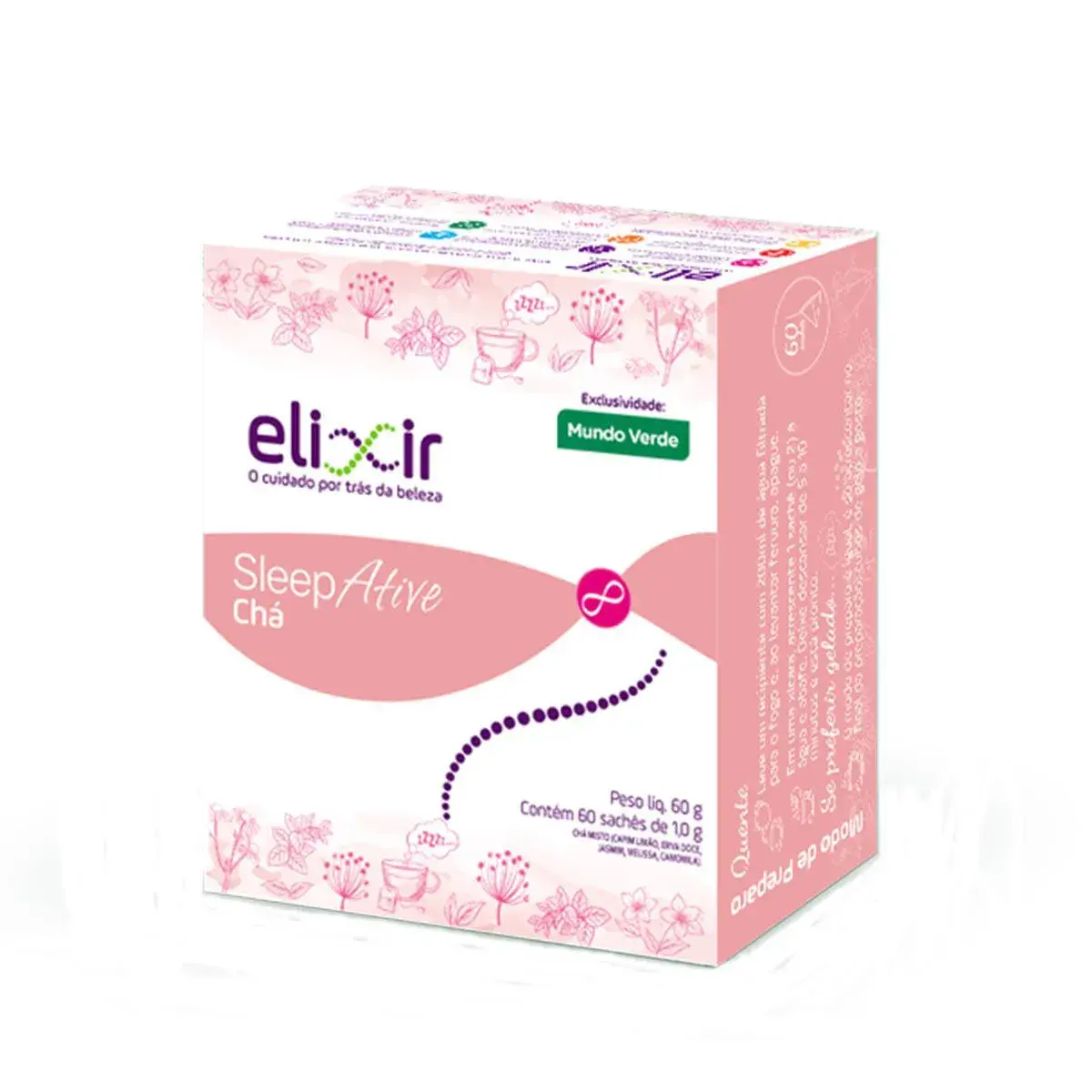 Chá Elixir Sleepative Sem açúcar e glúten com 60 sachês