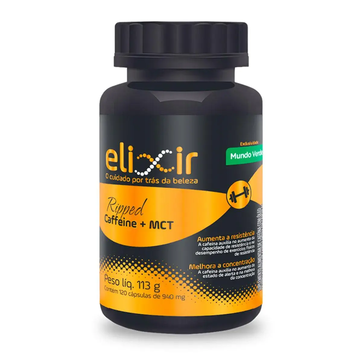Suplemento Alimentar Elixir Ripped Caffeine + MCT 120 Cápsulas