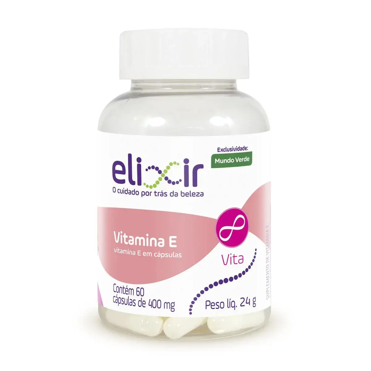 Vitamina E Elixir 400mg com 60 Cápsulas