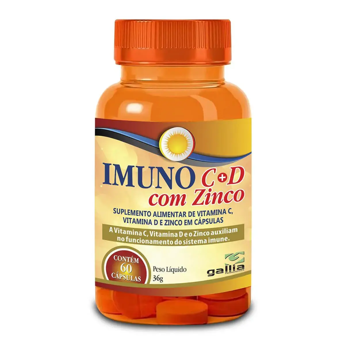 Polivitamínico Imuno C + D com Zinco 60 cápsulas