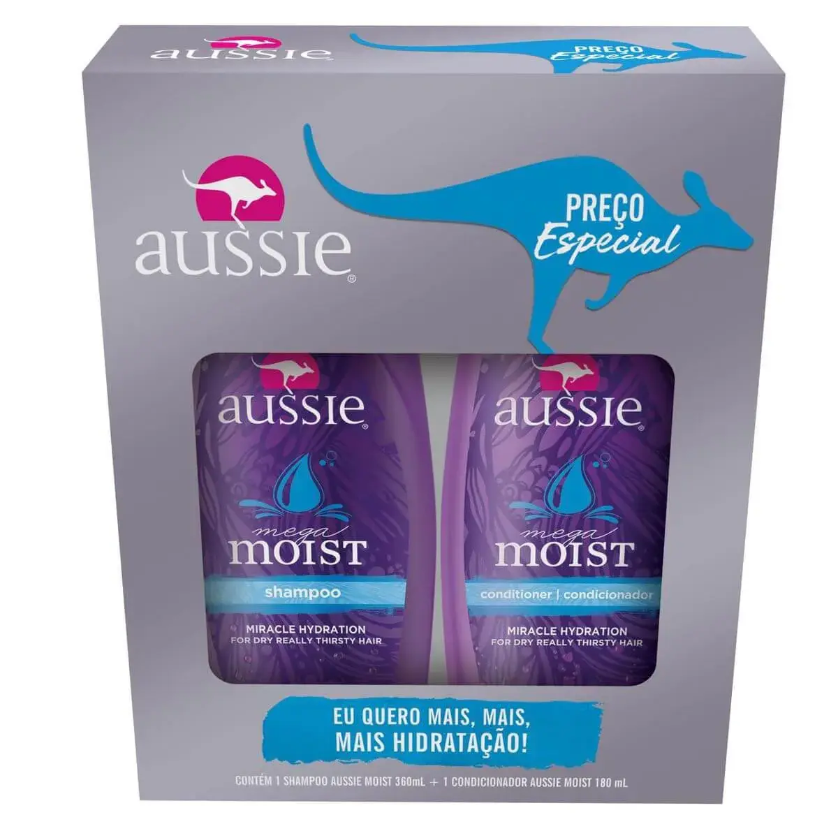 Kit Aussie Moist com Shampoo de 360ml + Condicionador de 180ml