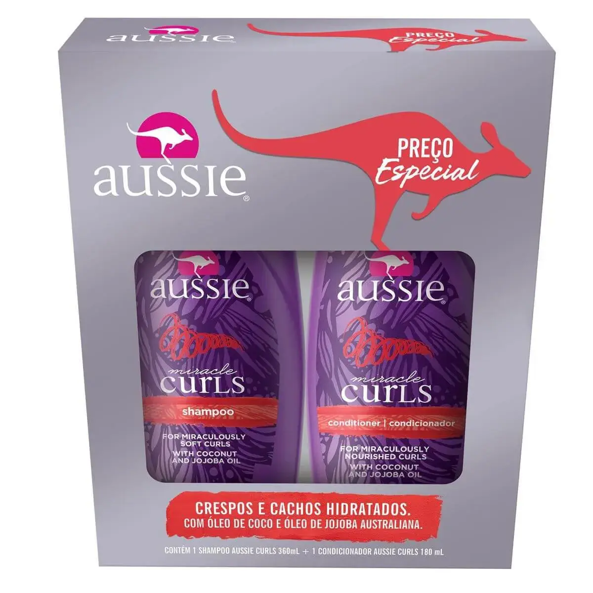 Kit Aussie Curls com Shampoo de 360ml + Condicionador de 180ml