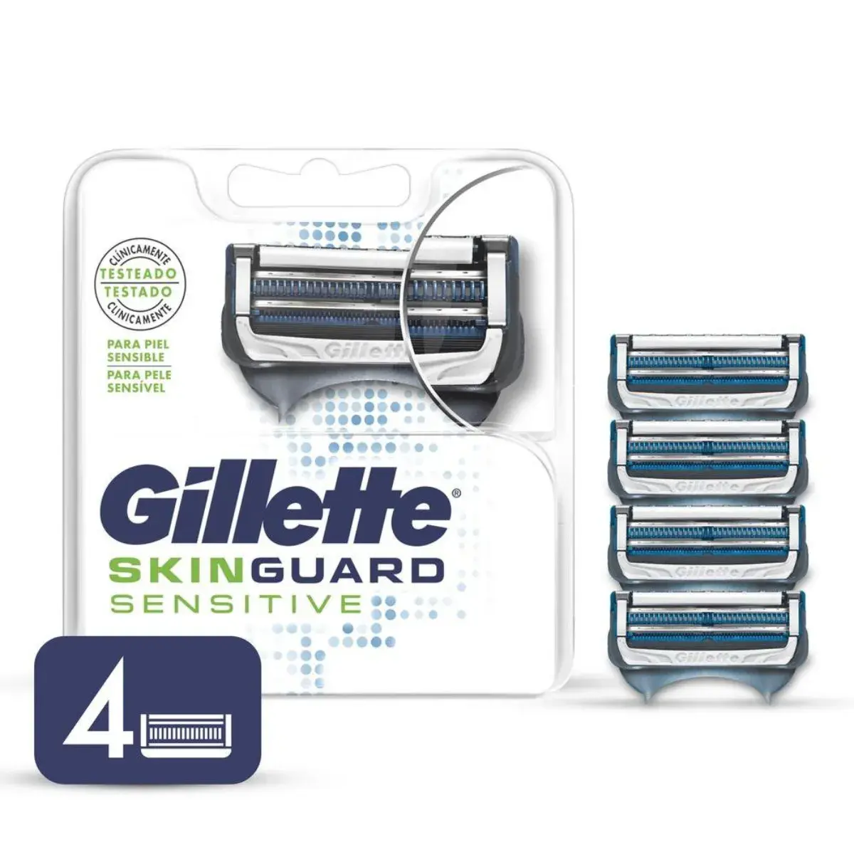 Carga para Aparelho de Barbear Gillette Skinguard Sensitive com 4 unidades