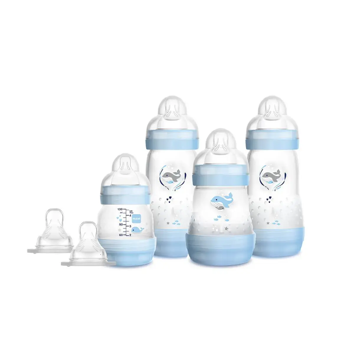 Kit MAM Easy Start Gift Set Menino com 4 mamadeiras e 2 bicos