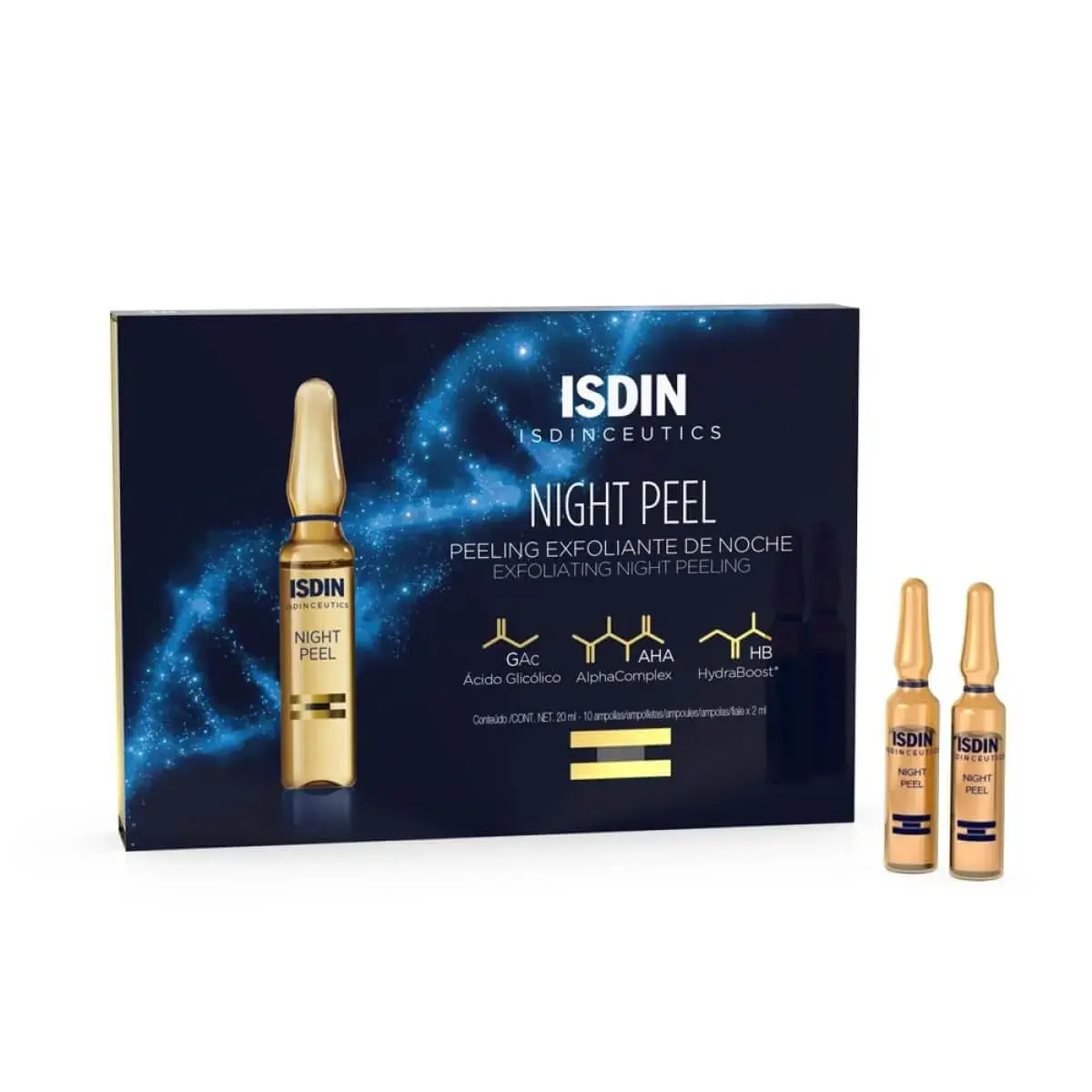 Sérum Esfoliante Noturno Isdinceutics Night Peel com 10 Ampolas
