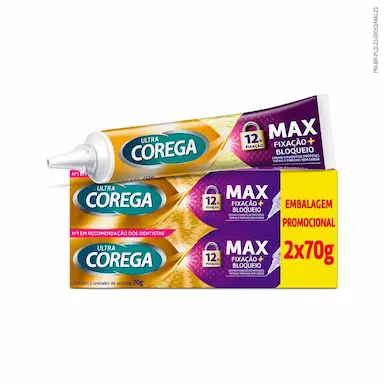 Creme Fixador de Dentadura Ultra Corega Sem Sabor 2 unidades de 70g cada