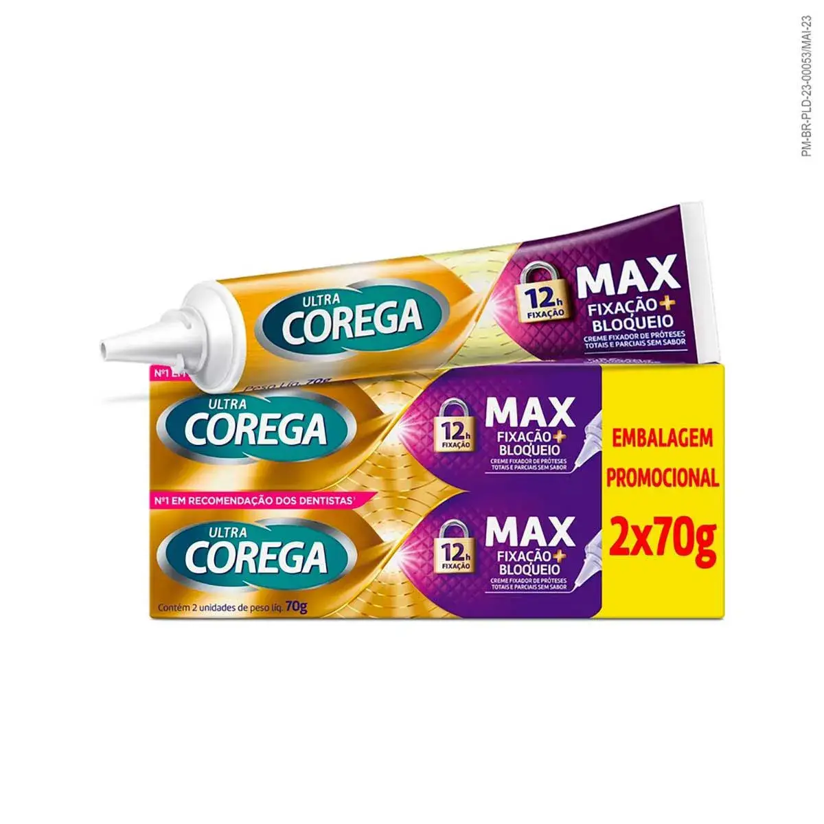 Creme Fixador de Dentadura Ultra Corega Sem Sabor 2 unidades de 70g cada