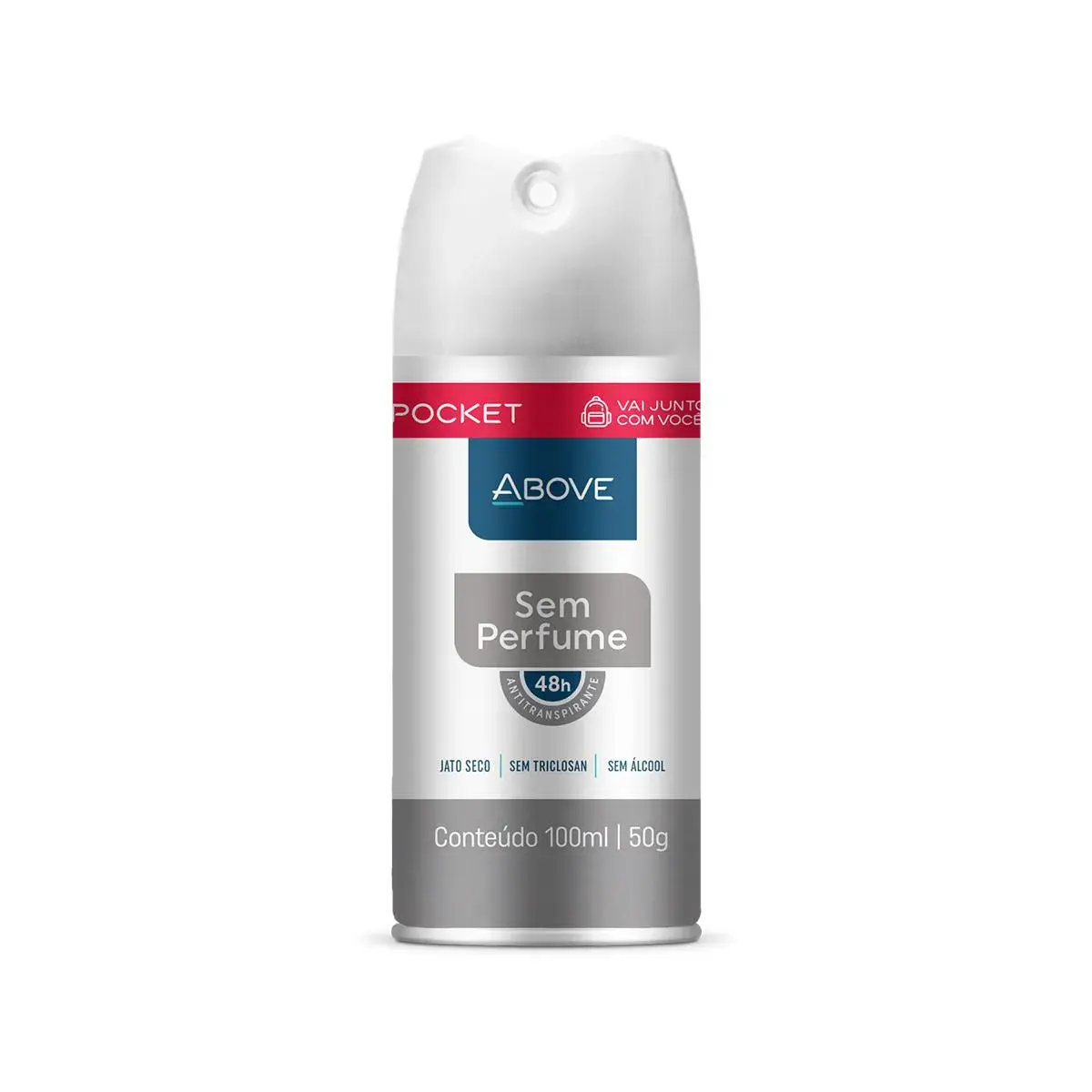Desodorante Aerosol Antitranspirante Above Sem Perfume Pocket 48h com 100ml