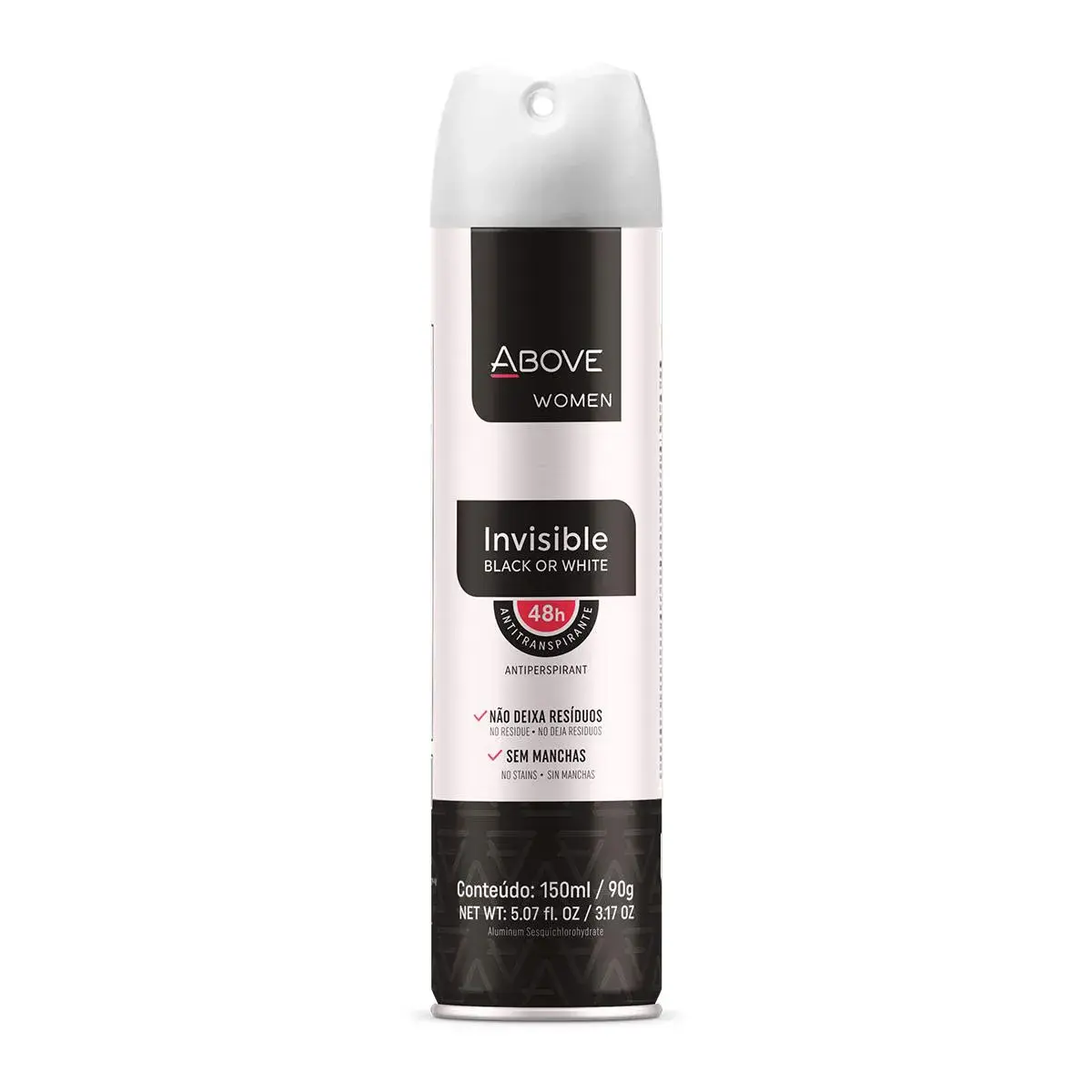 Desodorante Aerosol Antitranspirante Above Women Invisible 48h com 150ml