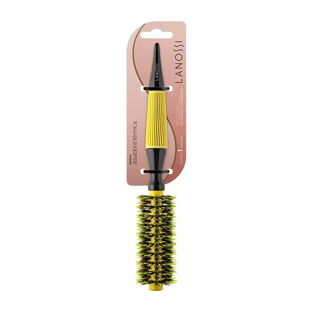 Escova Alisadora Térmica de Cabelo Lanossi 15mm com 1 unidade