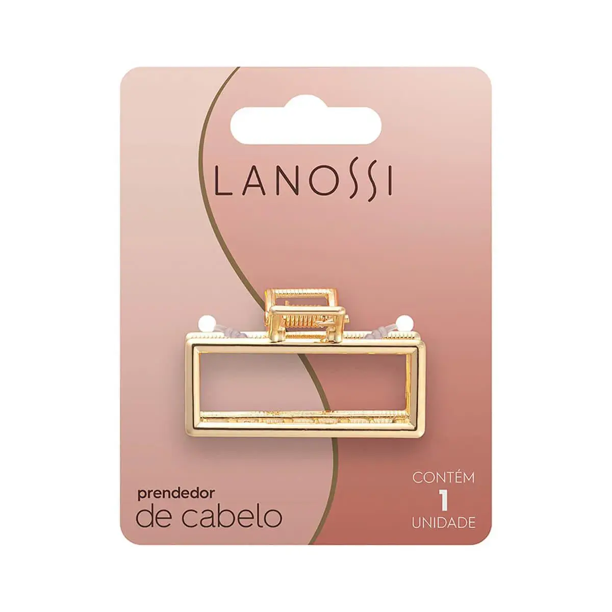 Piranha Prendedor de Cabelo Lanossi Tamanho M Cor Gold com 1 unidade