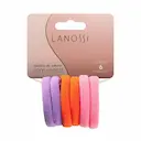 Conjunto de Elástico para Cabelo Lanossi Tangerine com 6 unidades