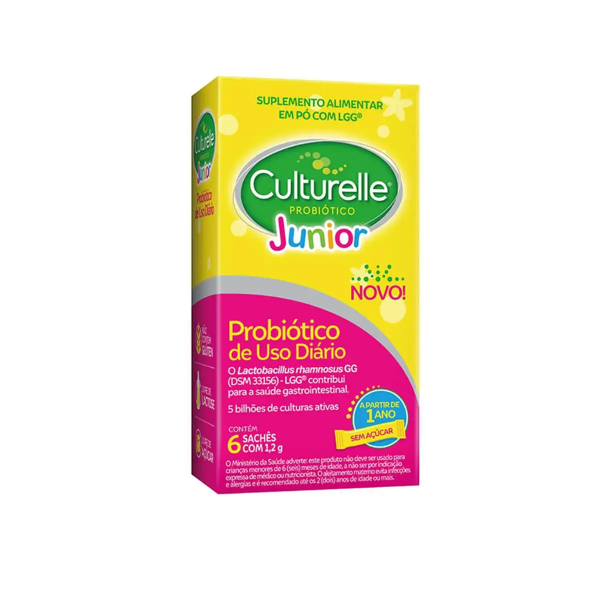 Probiótico Culturelle Junior com 6 sachês de 1,2g