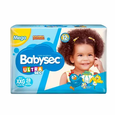 Fralda Babysec UltraSec Mega Galinha Pintadinha XXG - 28 Unidades